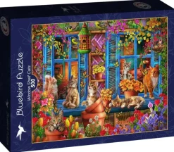 Bluebird Puzzle: Ciro Marchetti - Window Shelf Cats (500)