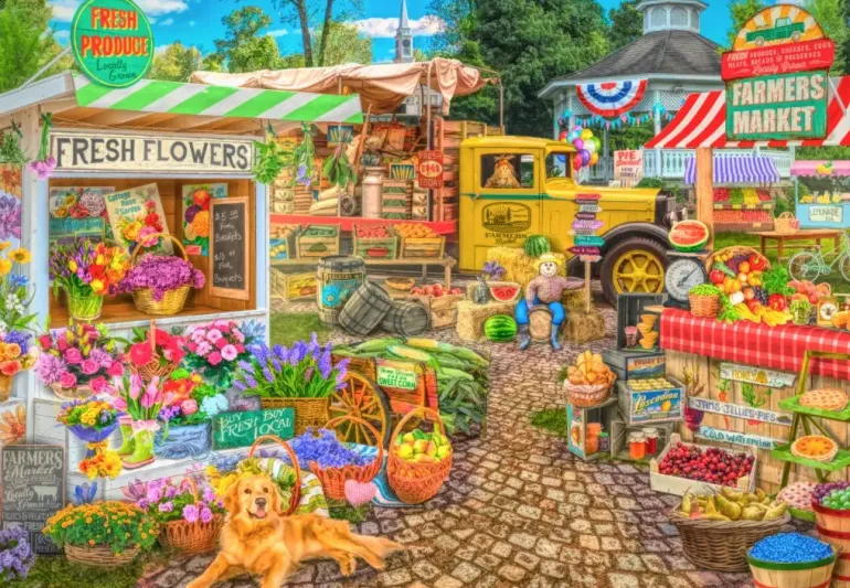 Bluebird Puzzle: Farmers Market Spring Summer Season (1000)