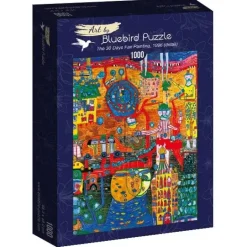 Bluebird Puzzle: Hundertwasser - The 30 Days Fax Painting, 1996 (detail) (1000)