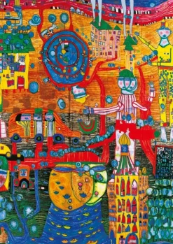 Bluebird Puzzle: Hundertwasser - The 30 Days Fax Painting, 1996 (detail) (1000)