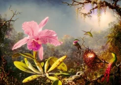 Bluebird Puzzle: Martin Johnson Heade - Cattleya Orchid and Three Hummingbirds, 1871 (1000)