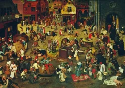 Bluebird Puzzle: Pieter Bruegel the Elder - The Fight Between Carnival and Lent, 1559 (1000)