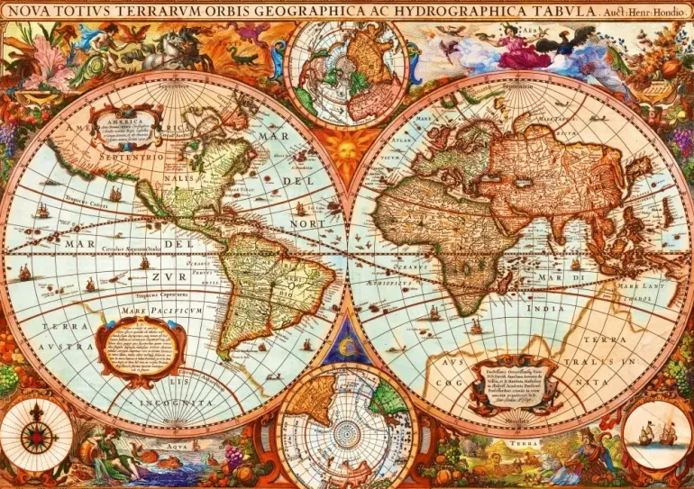 Bluebird Puzzle: Vintage Map (1000)