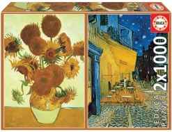 Educa: Vincent Van Gogh - Sunflowers + Caffé Terrace at Night (2 x 1000)