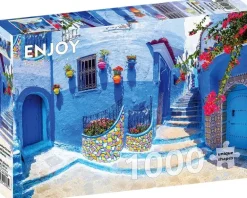 Enjoy: Turquoise Street in Chefchaouen, Maroc (1000)