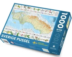 Kartförlaget: Sverige karta med landskapsblommor (1000)