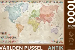 Norstedts: Världen Pussel Antik - Världskarta med svensk text och flaggor (1000)
