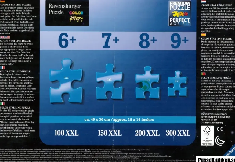 Ravensburger: Color Star Line - Unicorns in the Moonlight (100)