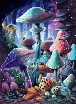 Ravensburger: Glow in the Dark - Moonlight Mushrooms (500)