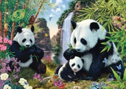 Schmidt: Panda Family at the Waterfall (500)
