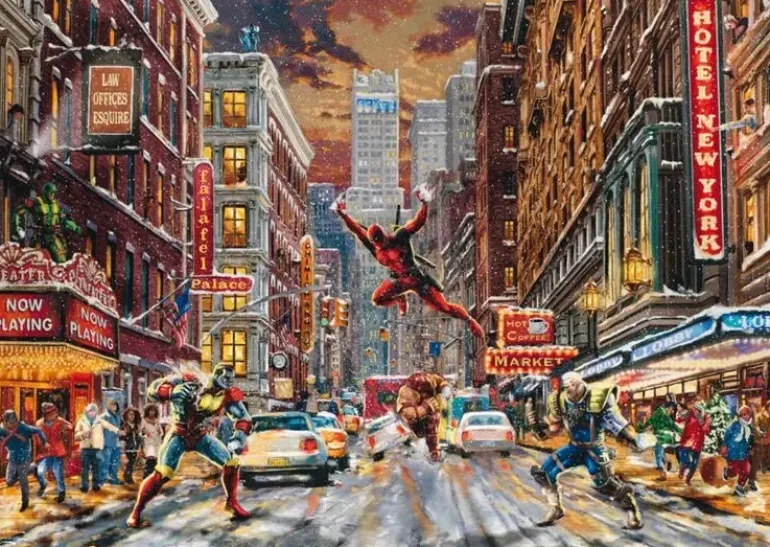 Schmidt: Thomas Kinkade Studios - Marvel, Deadpool: Snow Day (1000)