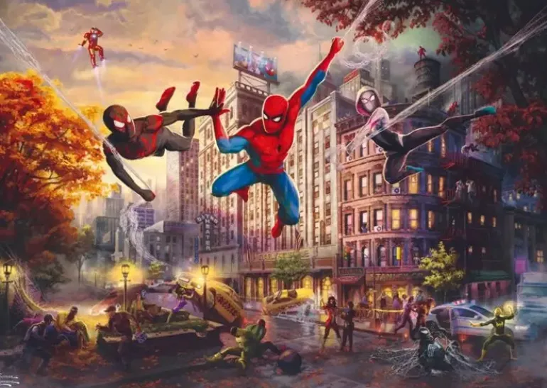 Schmidt: Thomas Kinkade Studios - Marvel, Spider-Man and Friends: The Ultimate Alliance (1000)