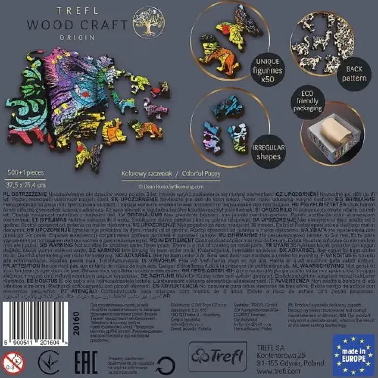 Trefl: Träpussel Wood Craft - Colorful Puppy (501)